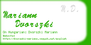 mariann dvorszki business card